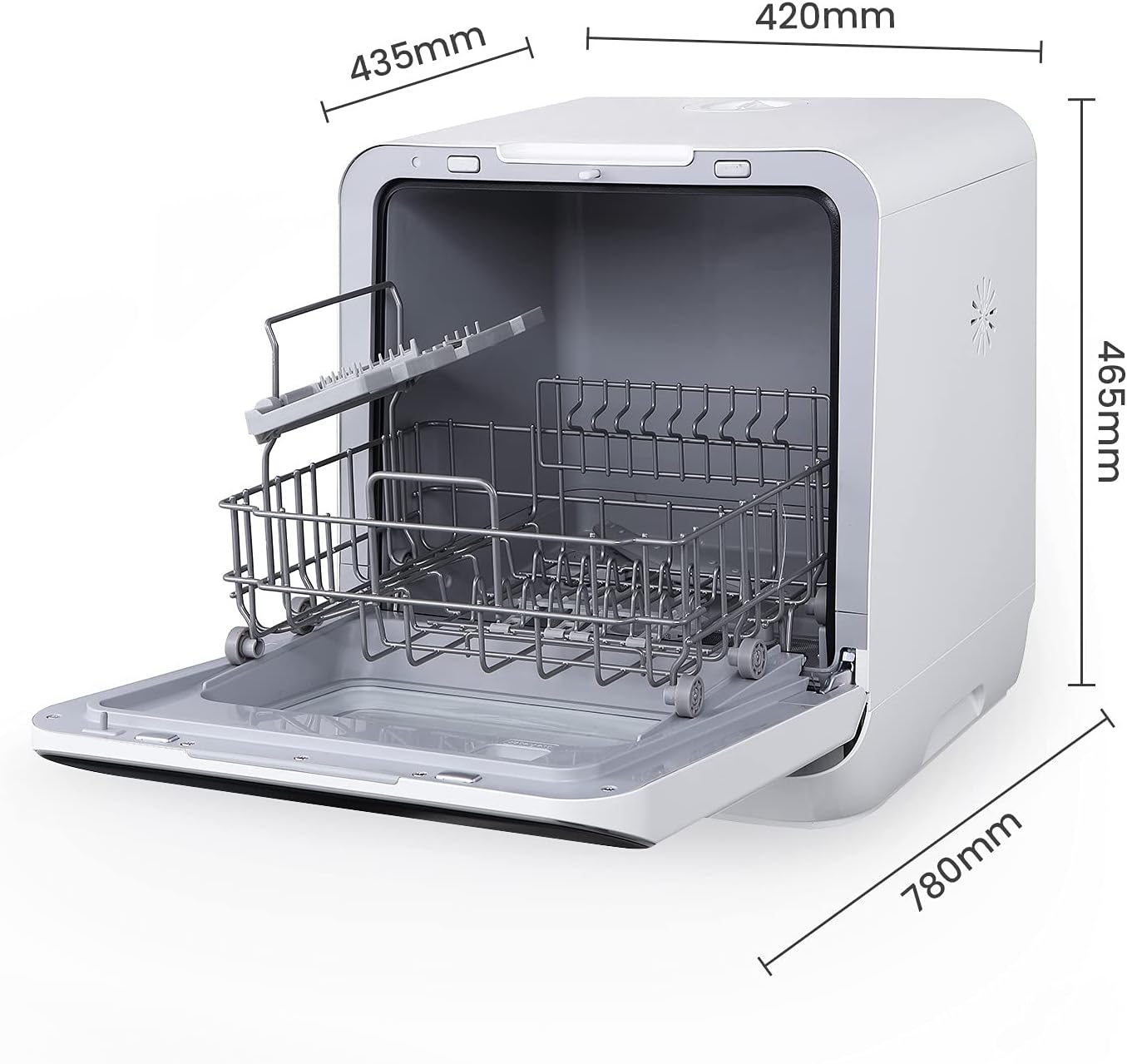 Mfd42S110W-It Lavastoviglie A Libera Installazione Con 3 Coperti, 7 Programmi, Tocca Controllo, Display A Led, Avvio Ritardato E Funzione Di Lavaggio Fuori Stagione, Bianco