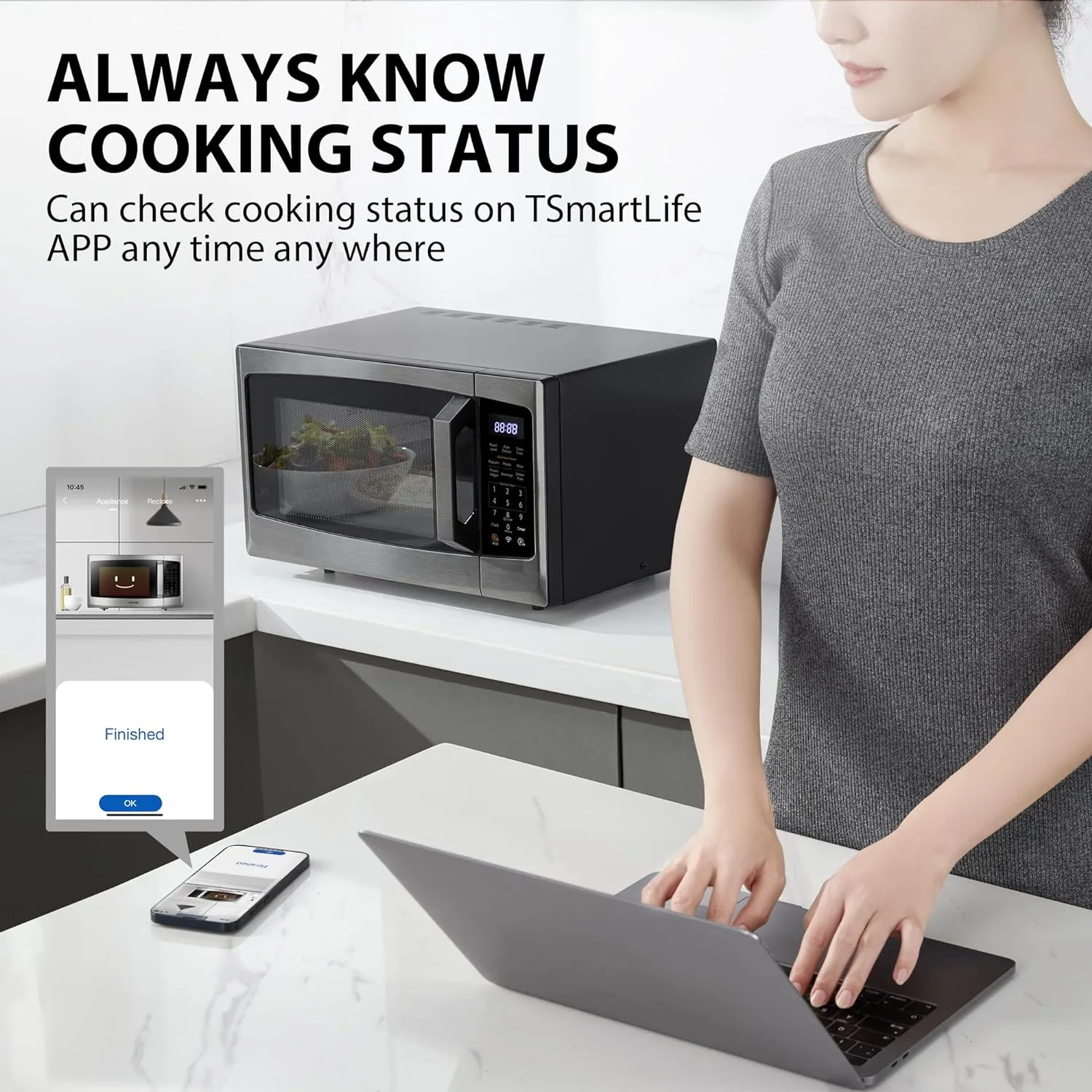 TOSHIBA 4-in-1 ML-EC42P(SS) Countertop Microwave Oven, Smart Sensor, Convection, Air Fryer Combo, Mute Function, Position Memory 13.6