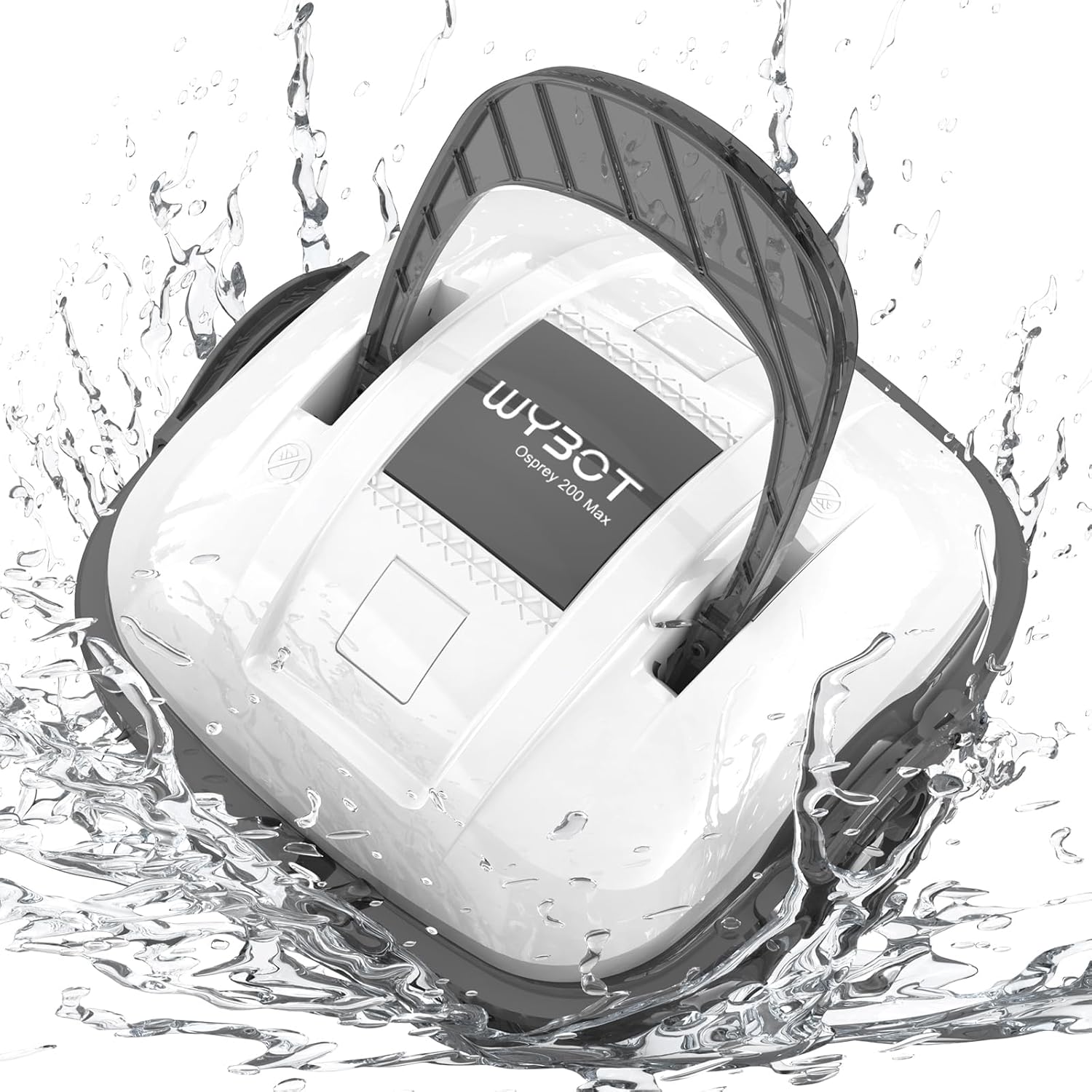 WYBOT Robot Piscina Fuori Terra per Piscina da 80m², Robottino Pulitore con Doppia Motricità e Parcheggio Autonomo | Robot Piscina Pulitore Senza Fili con Batteria Autonomia 100 Min Bianco