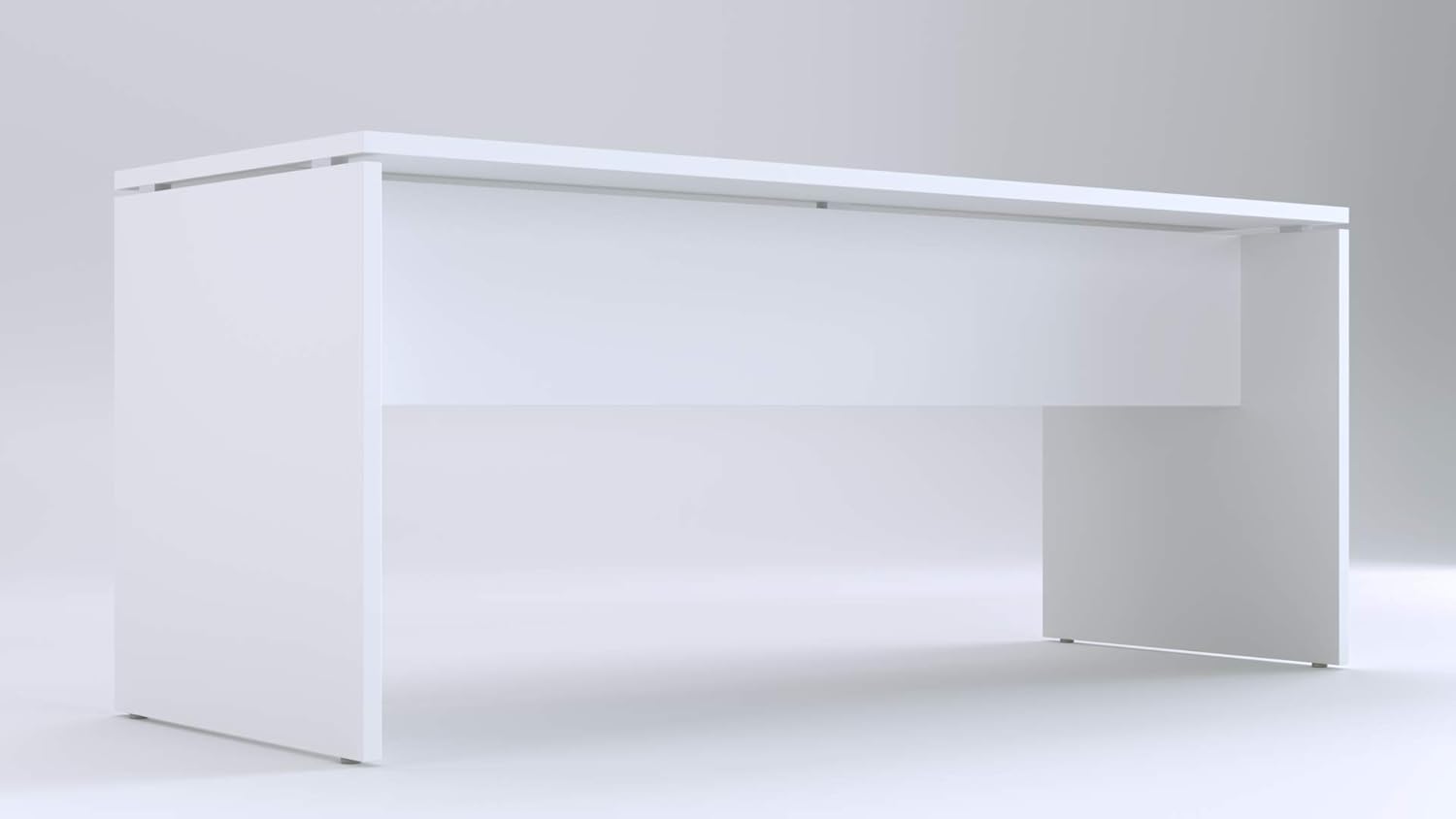 TIME Scrivania per ufficio o casa Bianca | Larghezza 180 cm | Profondità 65 | Altezza 74 cm