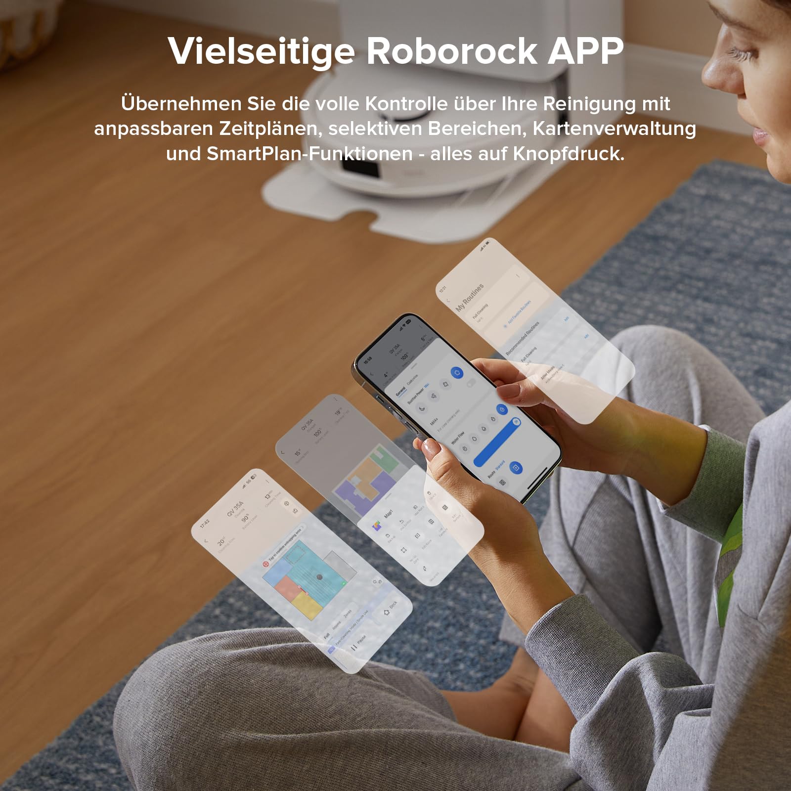 Saugroboter mit Wischfunktion QV 35A Set, 8.000 Pa Saugkraft und automatischer Absaugstation