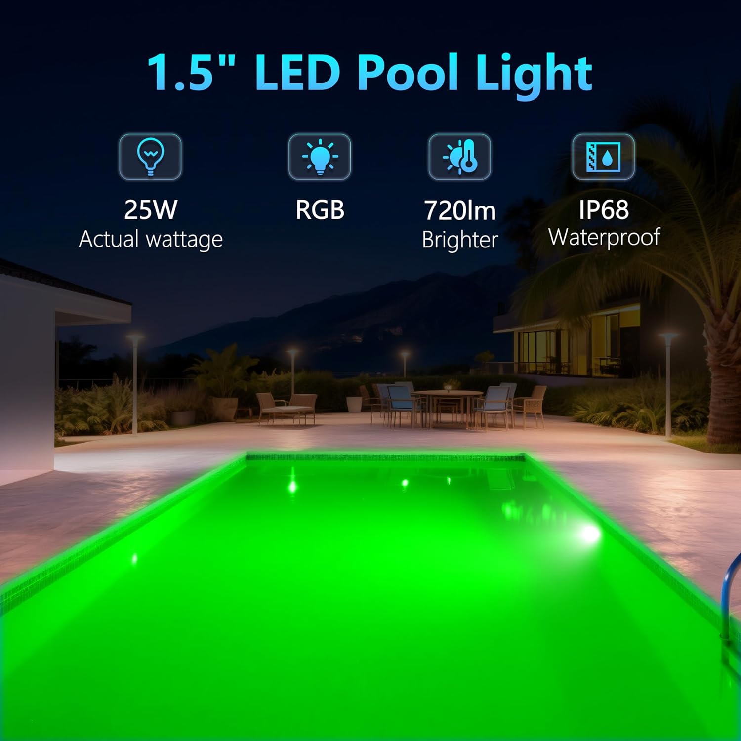 LED Poolbeleuchtung mit 1,5
