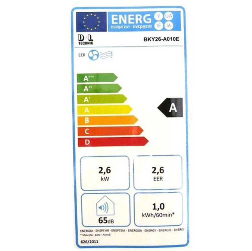 Klimagerät Mobile Klimaanlage 9000 BTU 2,6kW 5in1 Klimagerät EEK A 56186