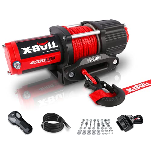 X BULL Kit verricello elettrico da 4000 libbre 12 V con carro, verricello ATV/UTV con argano impermeabile in corda sintetica con telecomandi wireless e staffa di montaggio : Amazon.it: Auto e Moto