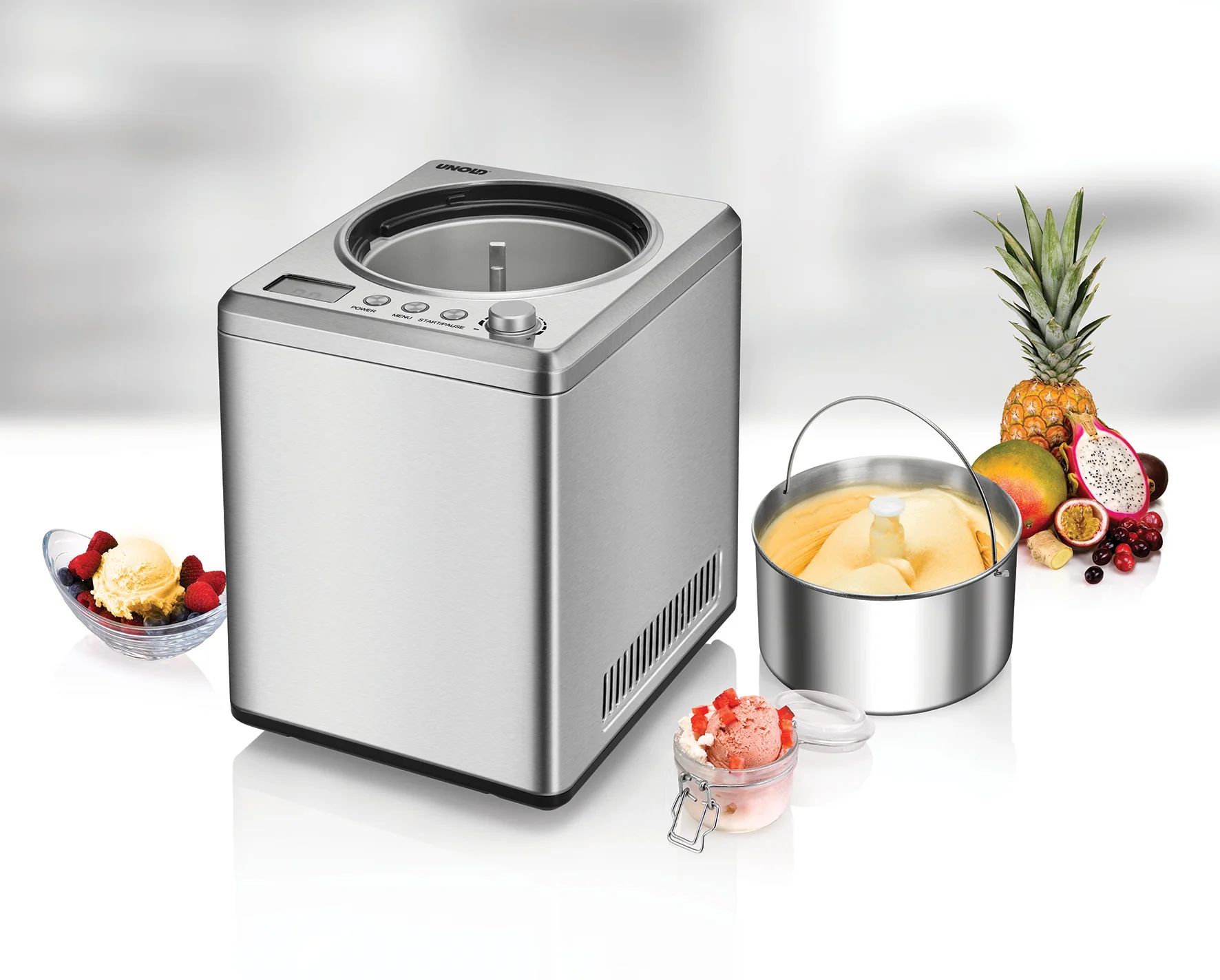 2025 Macchina per gelato Profi Plus Unold con libro di ricette incluso, capacità 2,5 L