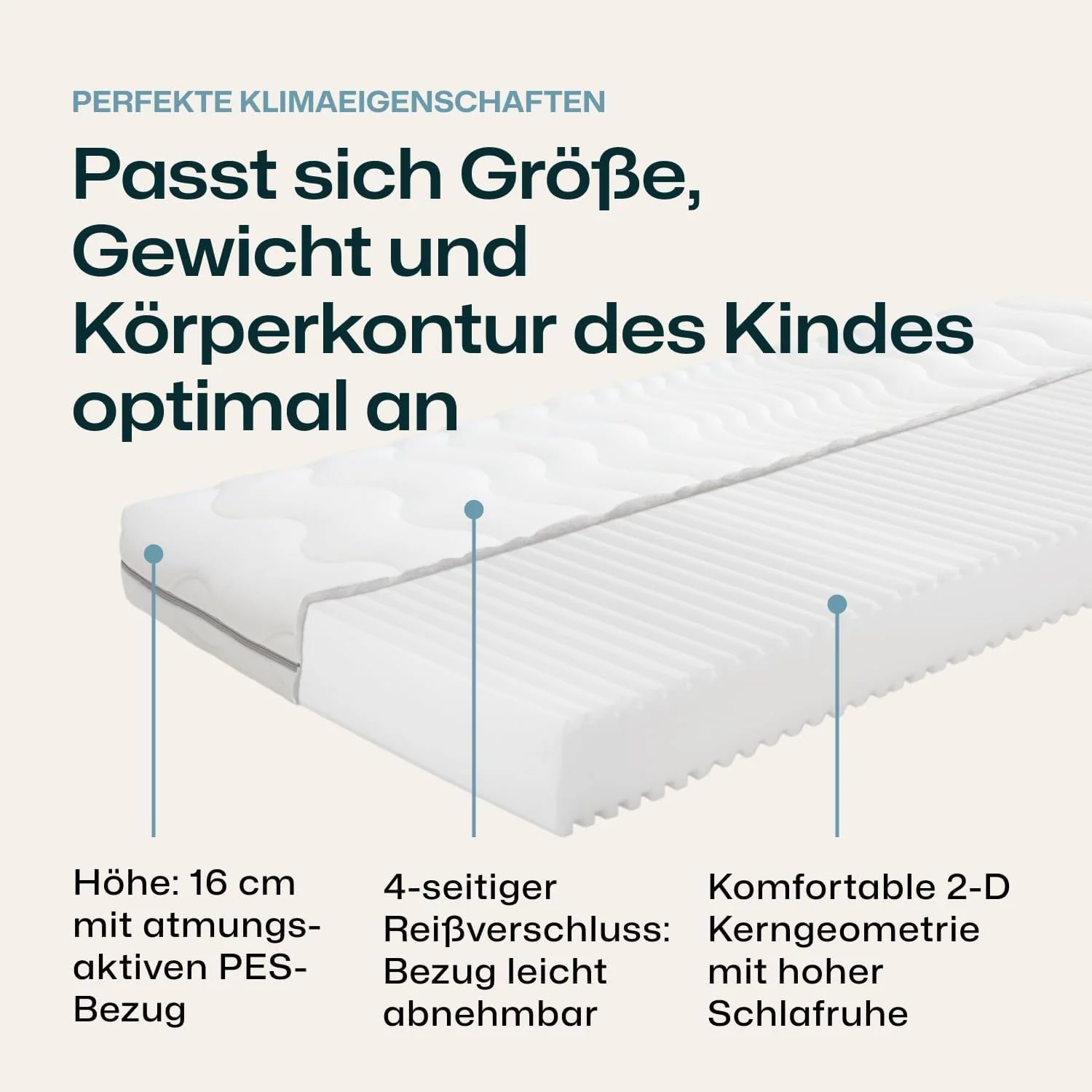 RAVENSBERGER Softwelle Kinder- und Jugendmatratze mit 7-Zonen-Kaltschaum