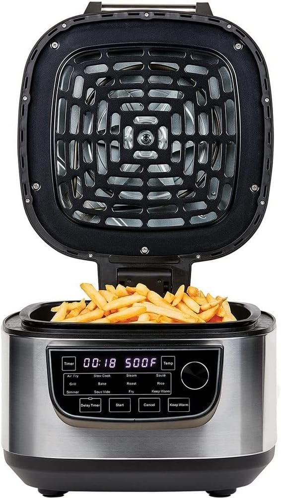 PowerXL MultiCooker - 12 in 1 Multikocher mit Warmhaltefunktion - Heißluftfritteuse, Backofen, Bratpfanne, Reiskocher uvm. - 5,7 Liter Fassungsvermögen - 12 Kochprogramme - Airfryer - Kaloriensparend