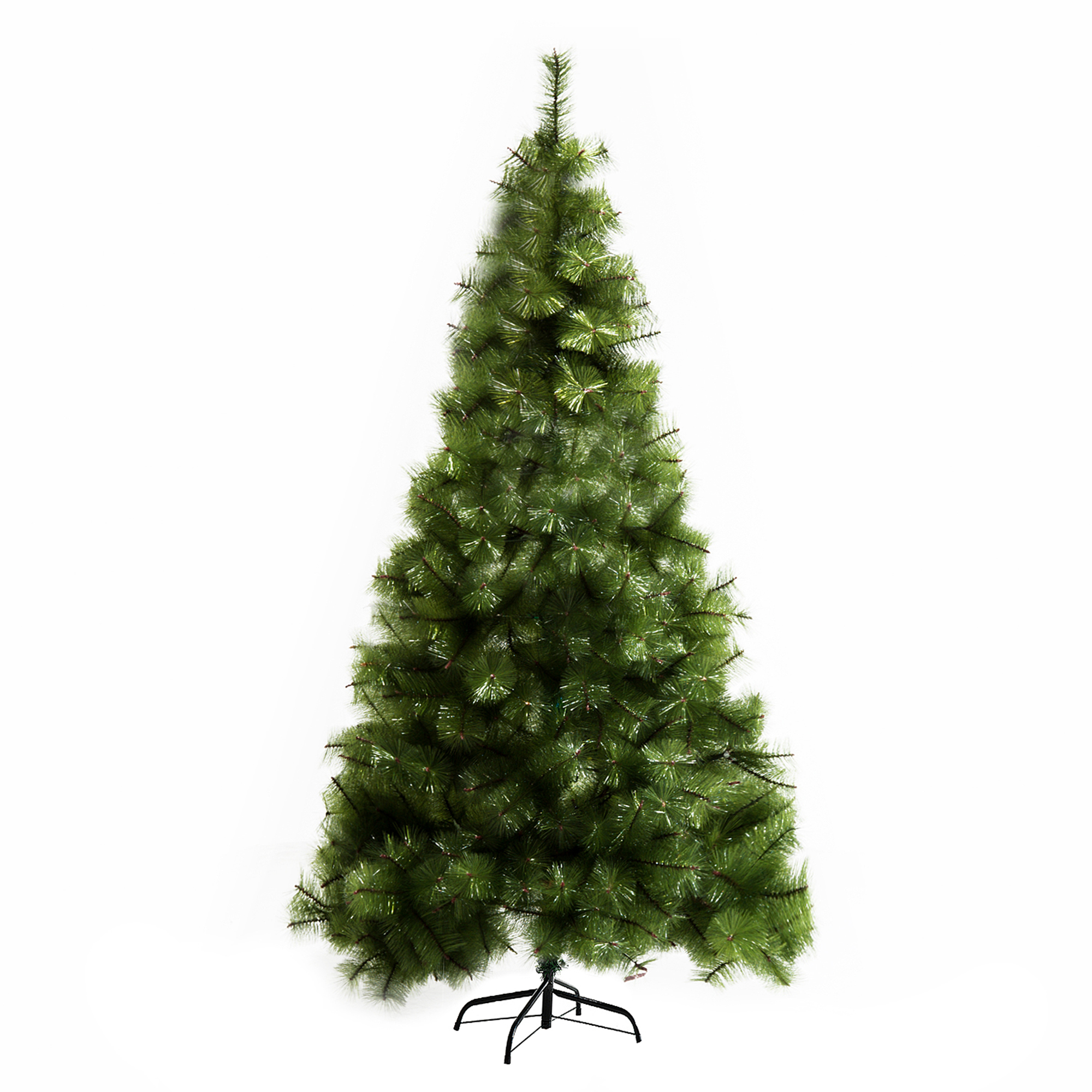 Kunstkerstboom 2,1 m kerstboom dennenboom 505 takken dichte takken eenvoudig te monteren authentieke kerstboom met metalen standaard PET metaal groen ? 90 x 210 cm