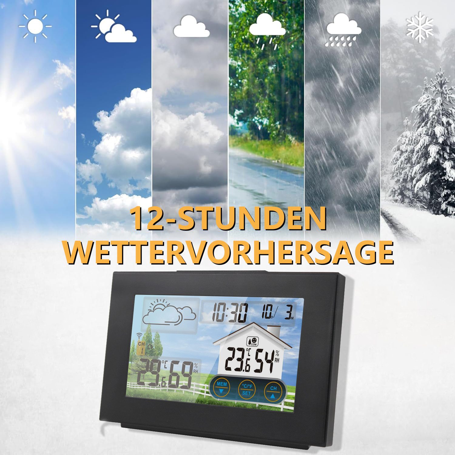 Wetterstation, Wetterstation Funk mit Außensensor
