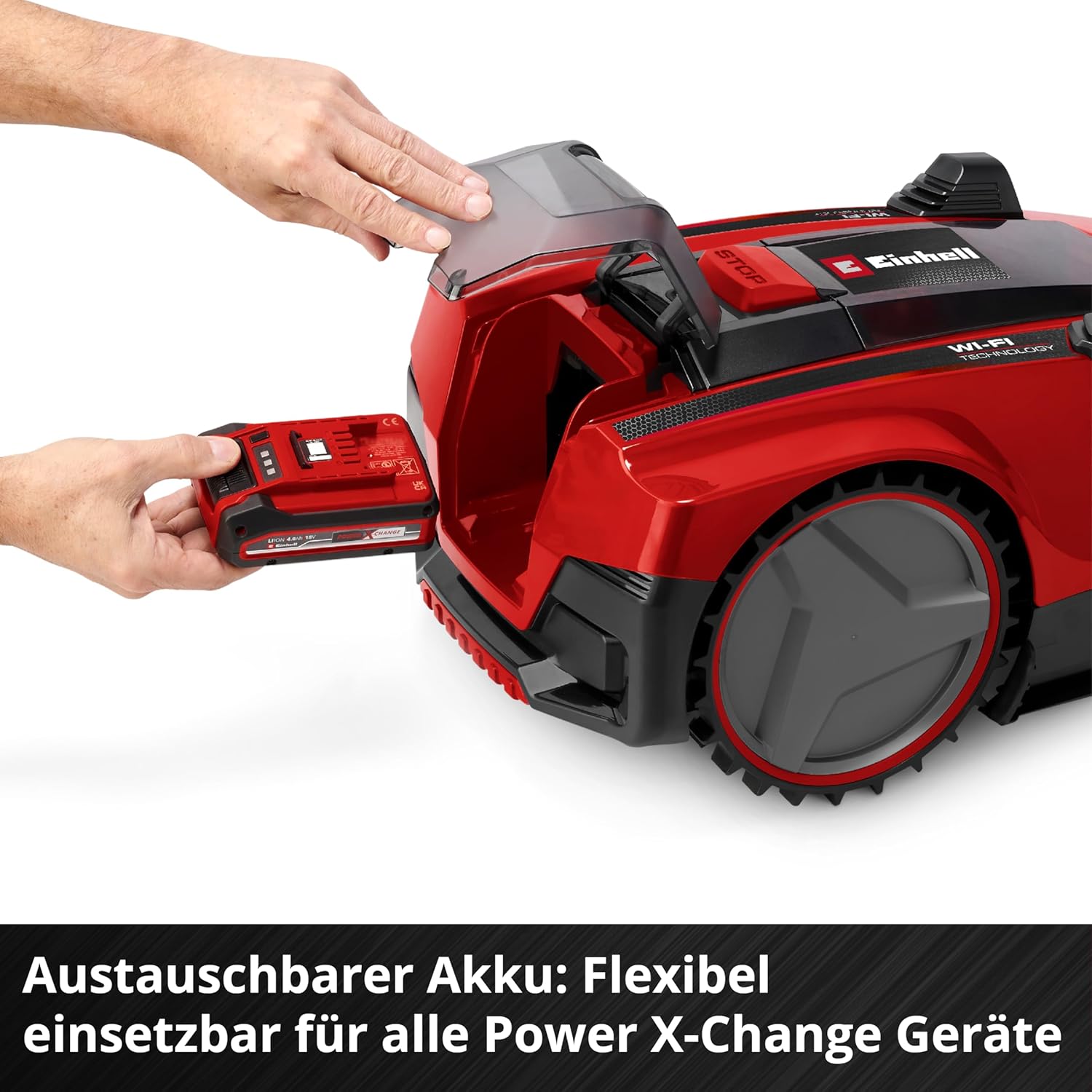 Einhell Mähroboter FREELEXO CAM Plus 600 Power X-Change (18 V, Kamera statt Begrenzungsdraht, für 600 m2, WiFi, Brushless, bis 25% Steigung, inkl. 4,0 Ah Plus Akku)