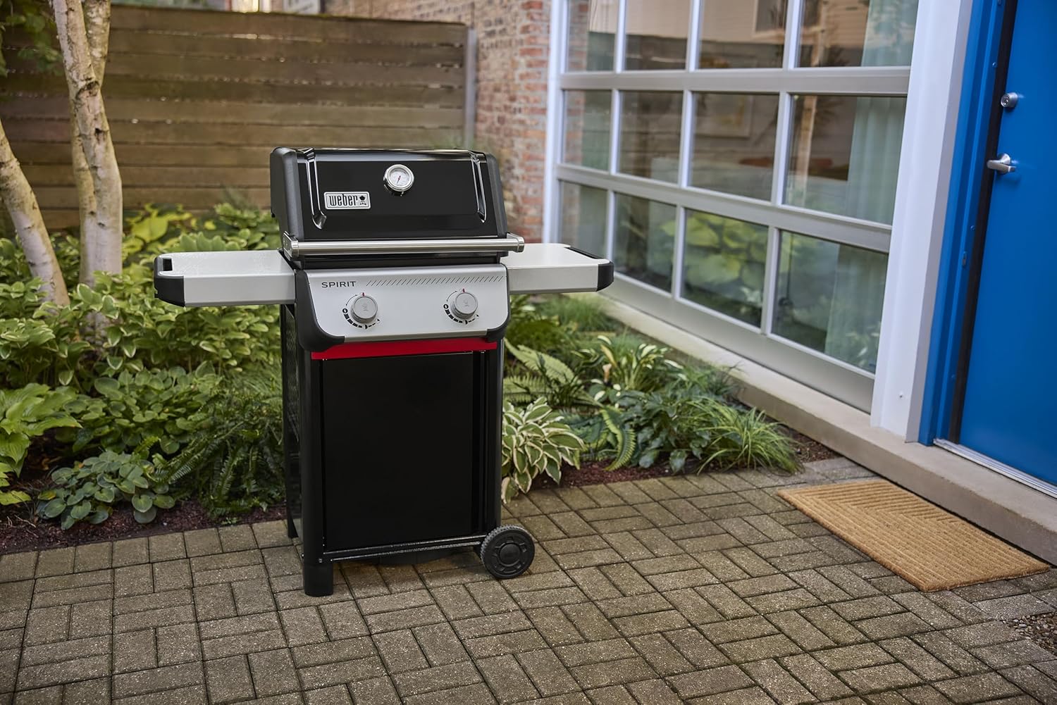Weber Spirit E-210 Gasgrill, 2 Brenner, Grillfläche 51 x 46 cm, Thermometer im Deckel, 2 Räder, Schwarz/Silber (1500838)