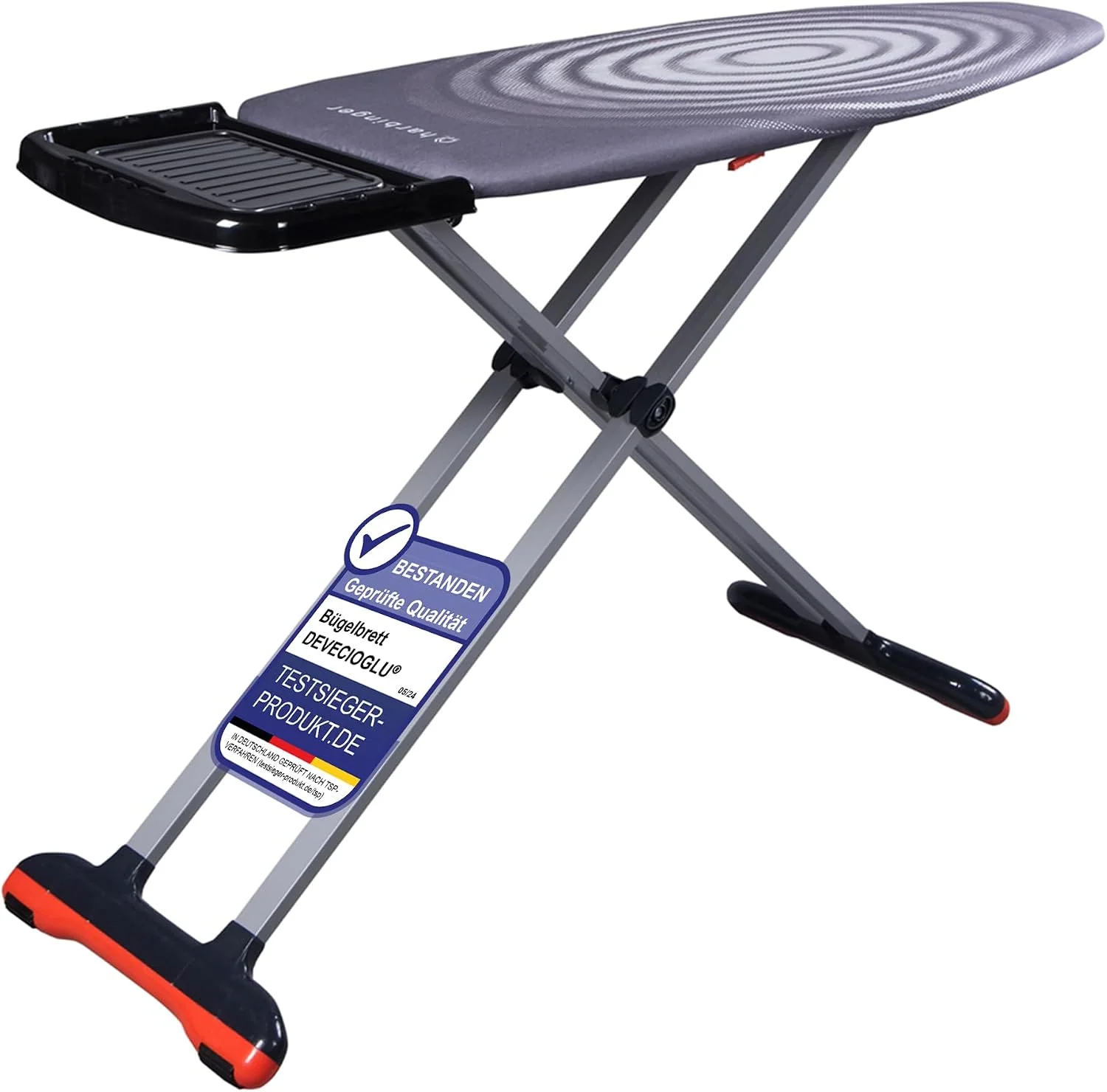 DEVECIOĞLU Bügelbrett 127x46cm, (MM126), XL Bügeltisch für Dampfbügelstation, Bügelbrett Groß, klappbarer Bügeltisch, höhenverstellbar, Ironing Board