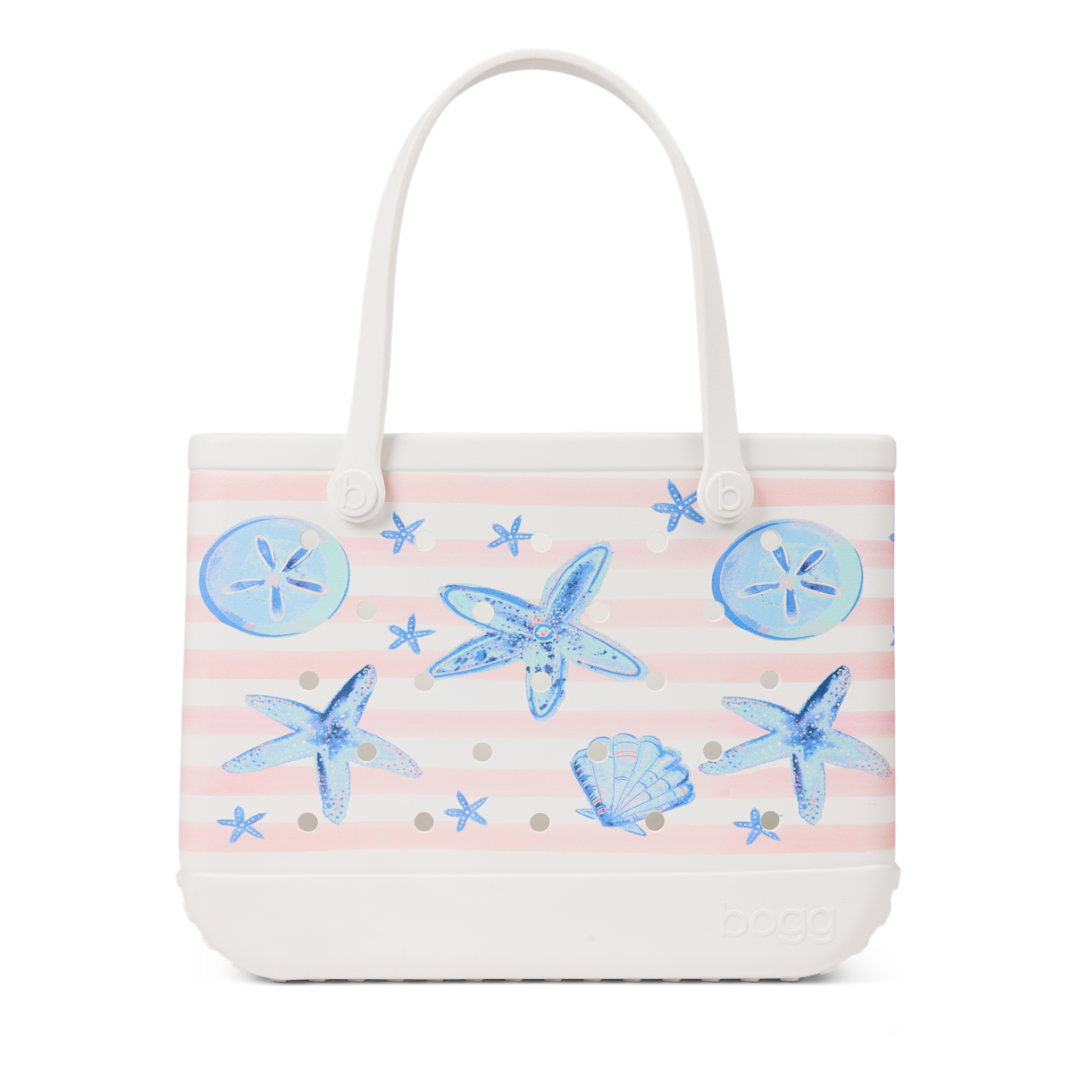 Original Bogg Bag – Pink Stripes & Blue Shells