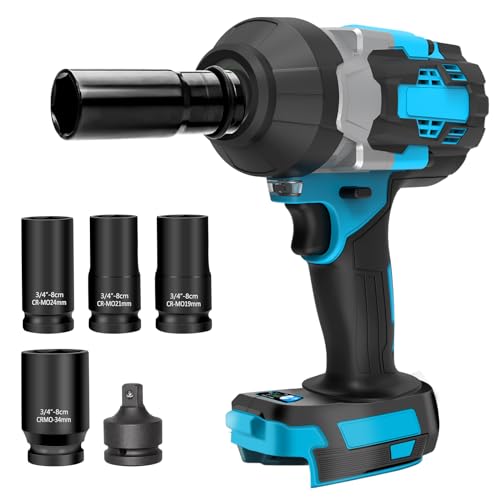 Avvitatore a percussione a batteria da 2000 Nm, compatibile con batteria al litio Makita da 18 V, avvitatore a percussione, batteria da 3/4