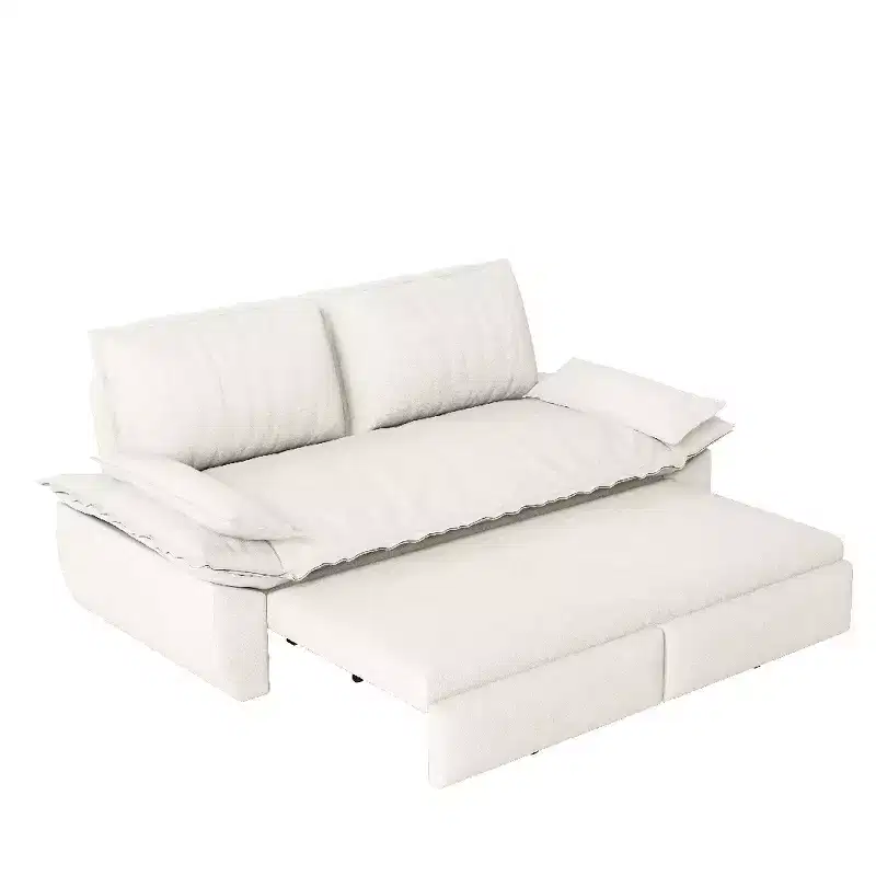 3-in-1 Convertible Queen Sleeper Sofa with Velvet Upholstery