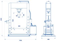 Pressa elettroidraulica OMCN 163/R 3kW a 2 velocit��, portata 70 ton