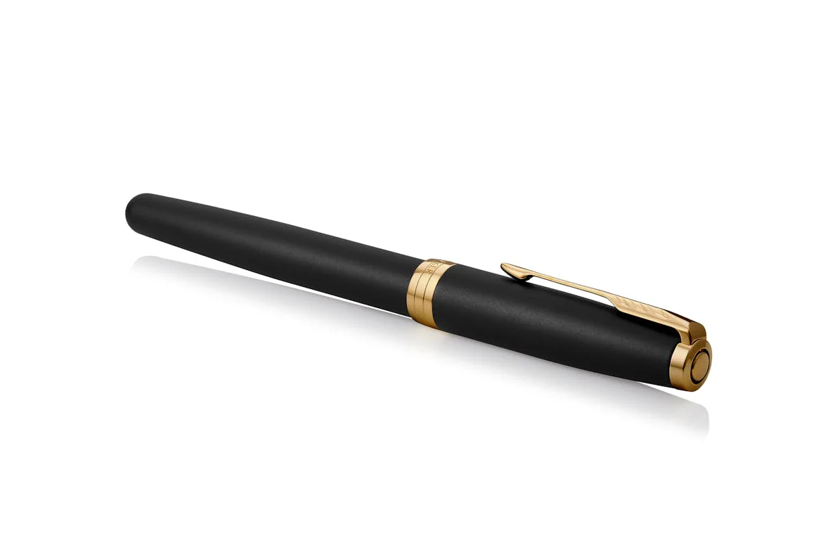 Parker Sonnet Matte Black Gold Trim Fountain Pen