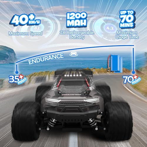 Kizeefun Macchina Telecomandata   2,4GHz 1:18 Alta Velocità Offroad 4WD RC Auto Vehicle con 2 Batterie 70 Minuti di Gioco Auto Radiocomandata per Bambini Adulti : Giochi e giocattoli