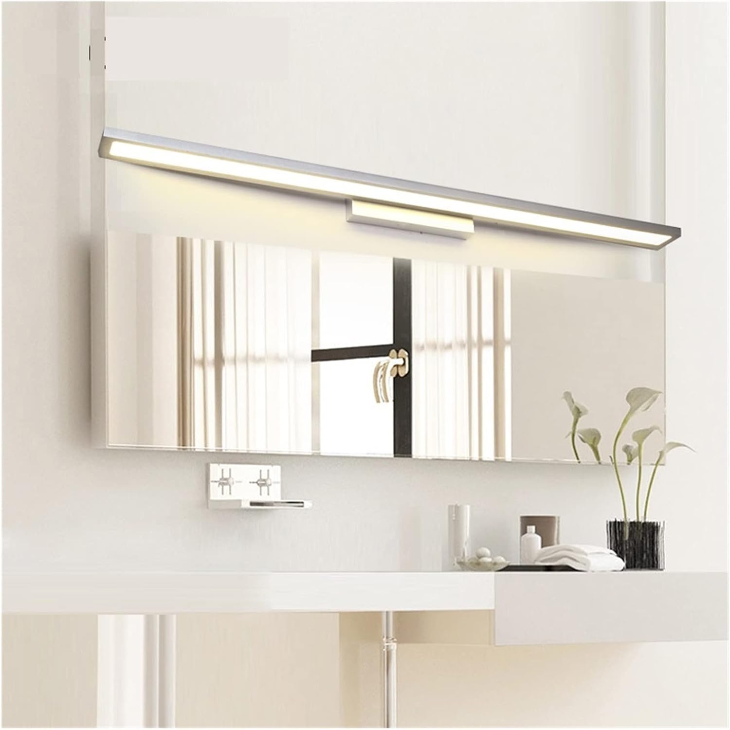 Wandleuchten, LED-Waschtischleuchte for Badezimmerschrank und IP44-Badezimmerleuchten Badezimmer-Wandleuchte(Cool,BLACK_L600MM 12W)