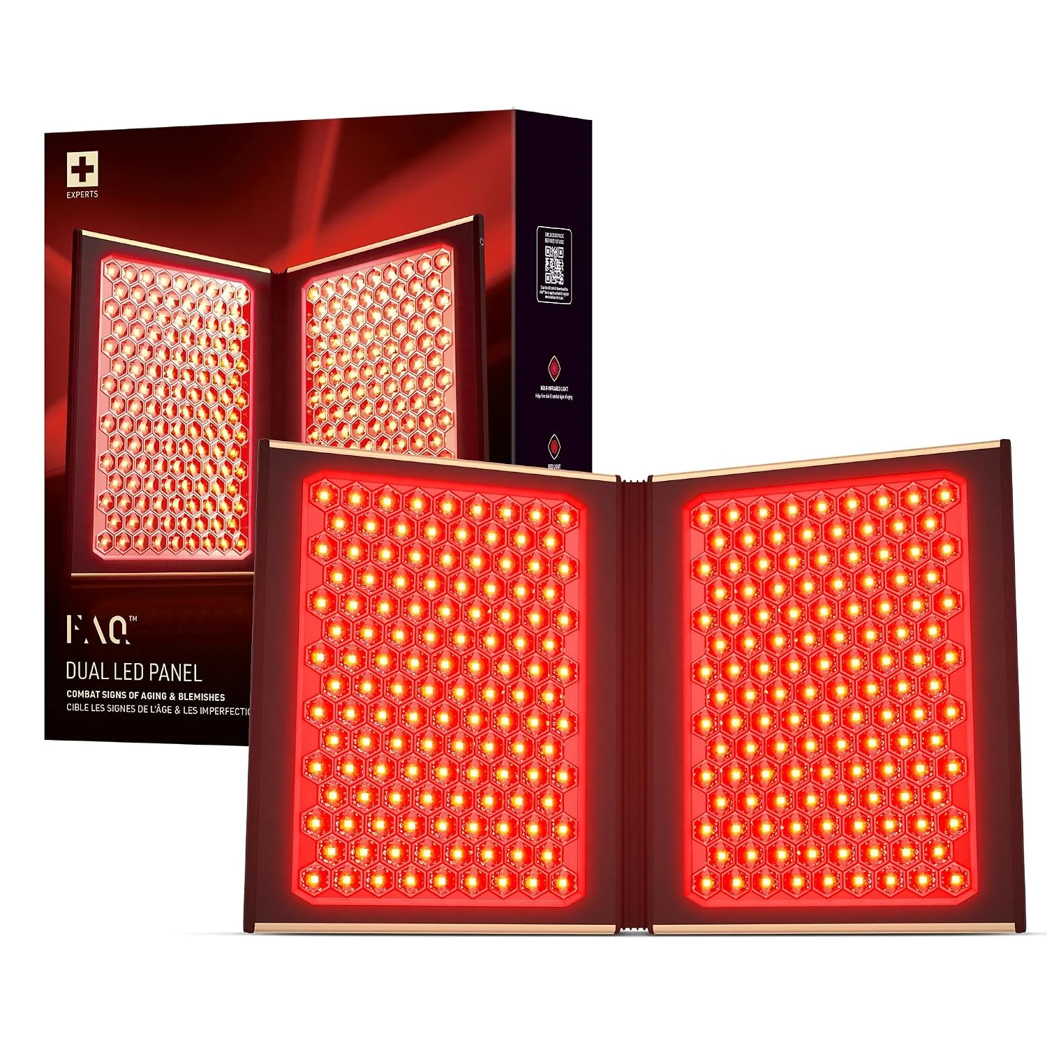 FAQ Geräte zur Faltenreduzierung & Anti-Aging-Geräte, Schwarz, LED-Dual-Panel, 512-farbiges LED-Lichtpanel für die Haut