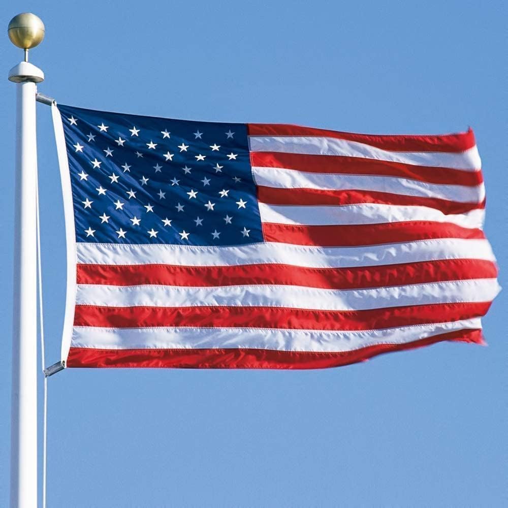 American Flag 15x25 ft TearProof Series Heavy Duty Tough Spun Polyester USA Flags High Wind Embroidered Stars  6 Brass Grommets  Sewn Stripes  Vibrant Colors Outdoor USA Flag  United States Country Flags