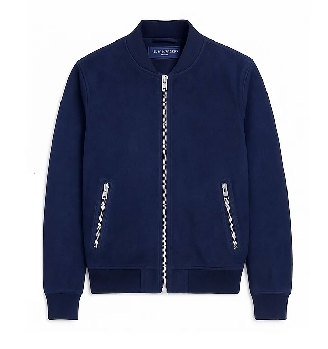 12 Pack Adult Faux Suede Bomber Jacket - Navy