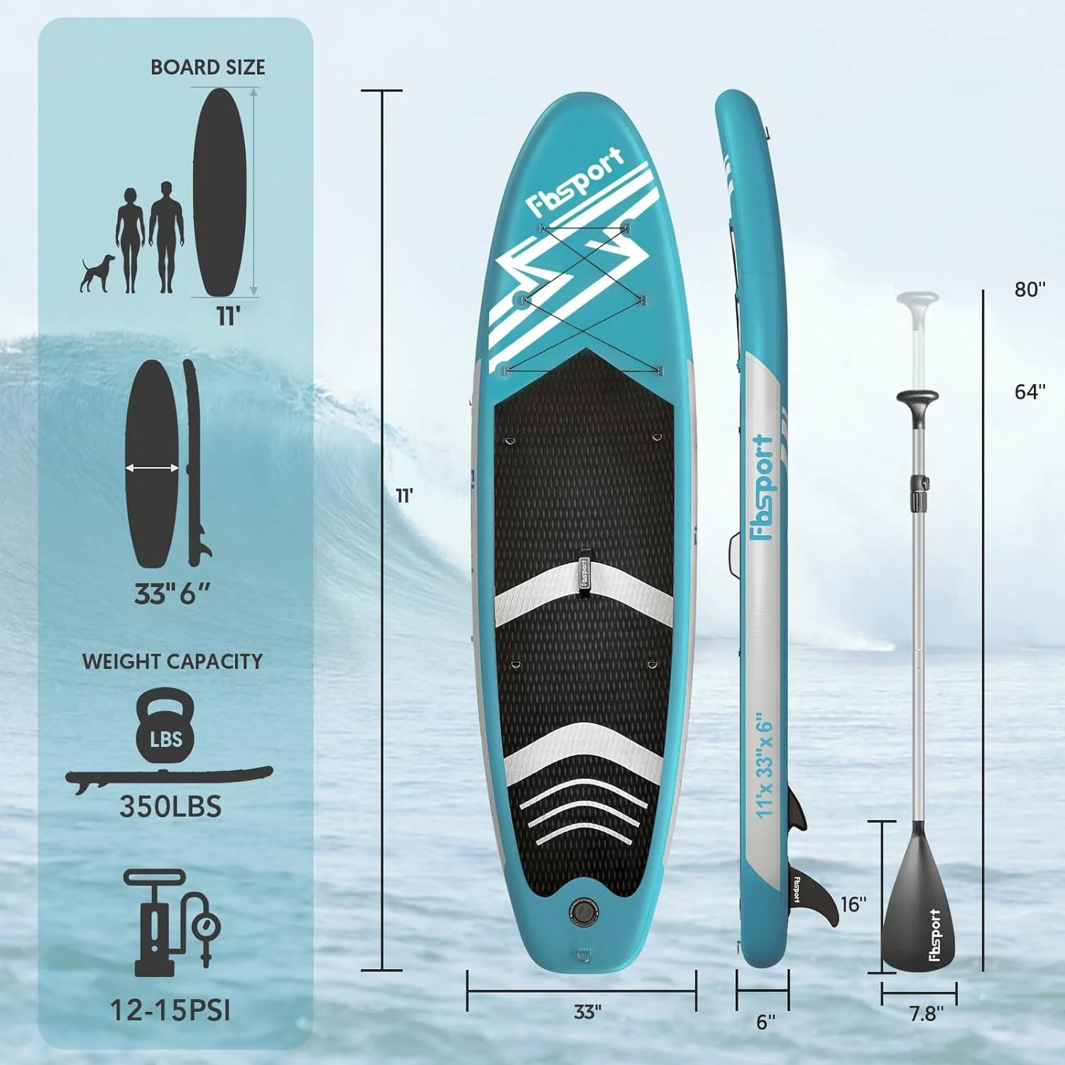 Premium-Stand-Up-Paddle-Board, Yoga-Board mit strapazierf?higem SUP-Zubeh?r und Tragetasche | Breiter Stand, Surf-Kontrolle, rutschfestes Deck, Leine, Paddel und Pumpe f��r Jugendliche und Erwachsene
