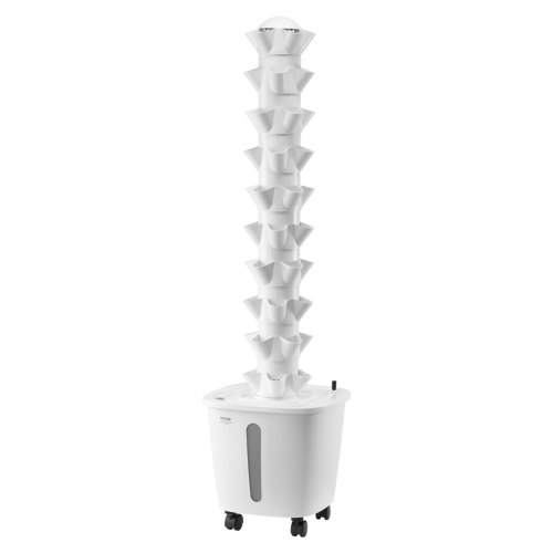 VEVOR Hydroponisches Anbausystem mit 4 Räder 50 Steckplätze Hydroponik Turm