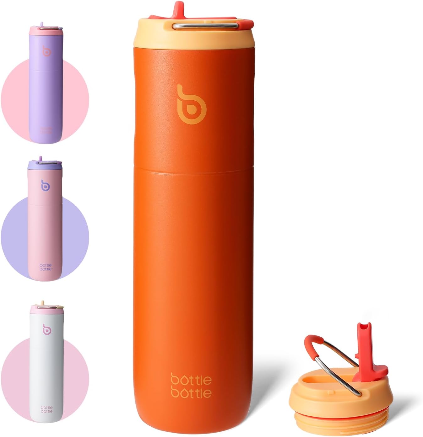 BOTTLE BOTTLE Borraccia con Cannuccia Sportiva Borraccia Termica Palestra 700ml Thermos Bevande Calde (Verde latte)