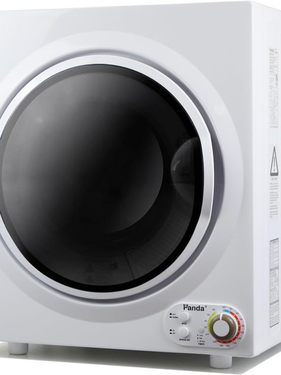 Asciugatrice compatta Panda, capacità di carico di 13,2 libbre, 110 V, 1500 W, asciugatrice portatile, vasca in acciaio inossidabile da 3,5 piedi cubi, 4 modalità di asciugatura