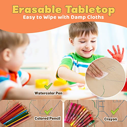 FUNLIO Tavolino con 2 Sedie per Bambini, Tavolino e Sedie per Bambini Regolabili in Altezza per Età 3 8 Anni per Aule/Case, Tavolo Bambini per Arti Facile da Pulire, Approvato CPC e CE (3 pezzi) : Casa e cucina