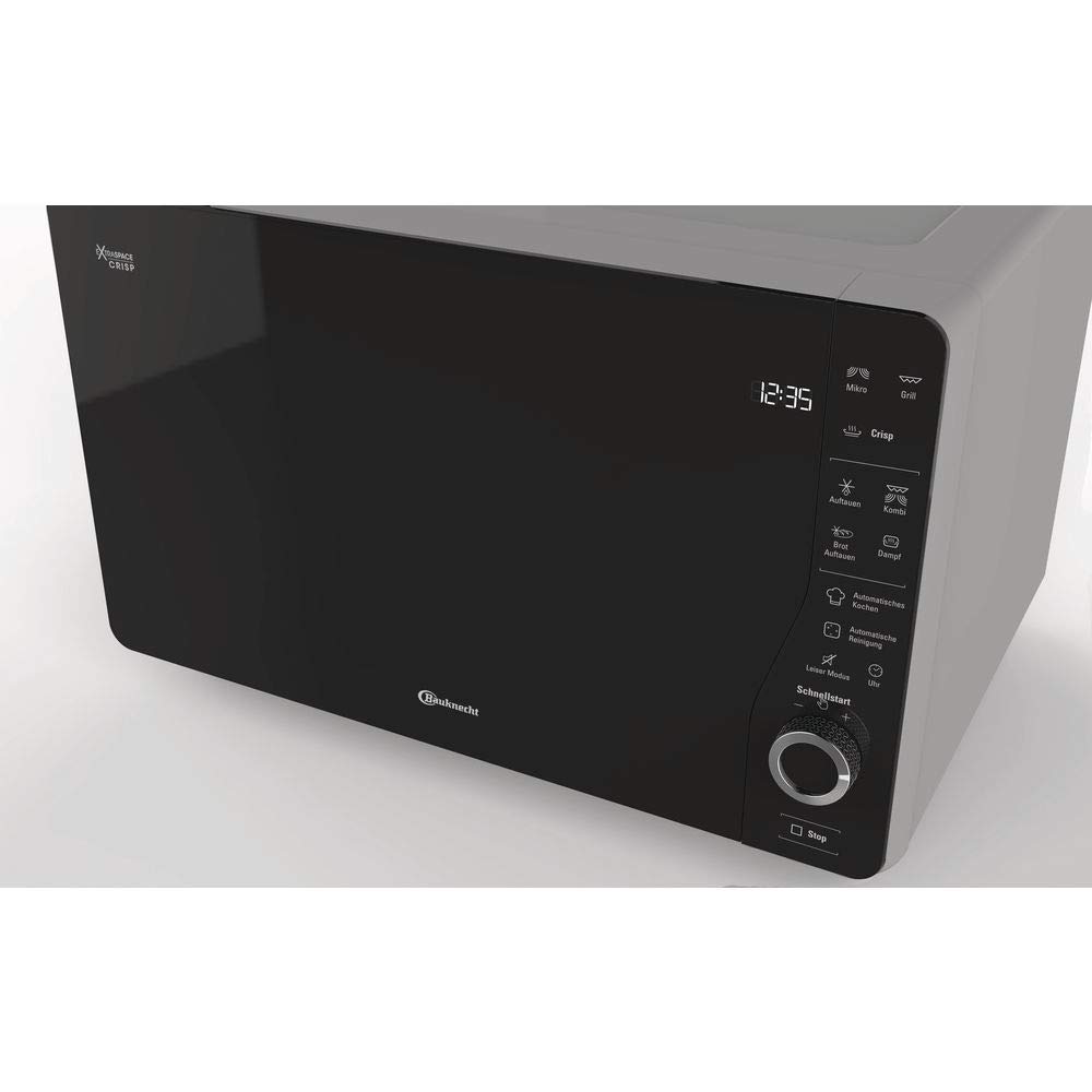 Mikrowelle mit Grill und Crisp-Funktion 25 L, 800 W, Grill 1000 W, Dampfgarfunktion und AutoClean, silber