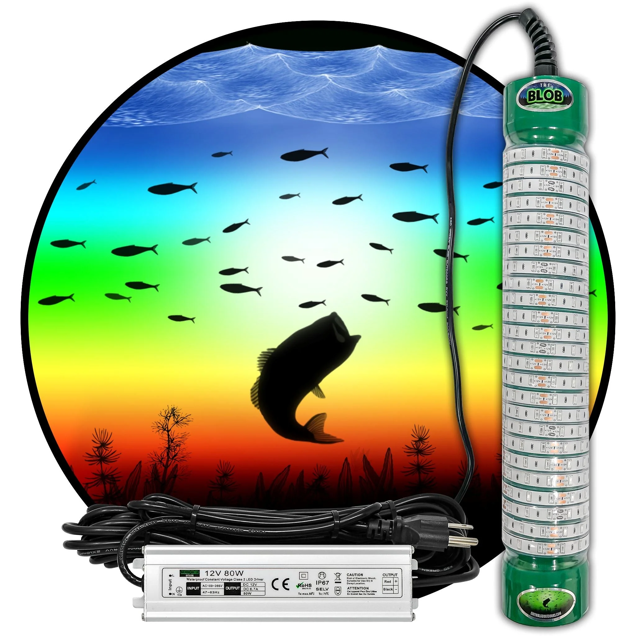 Multi Color Color Changing Dock 15000 Underwater Fishing Light with Remote Control