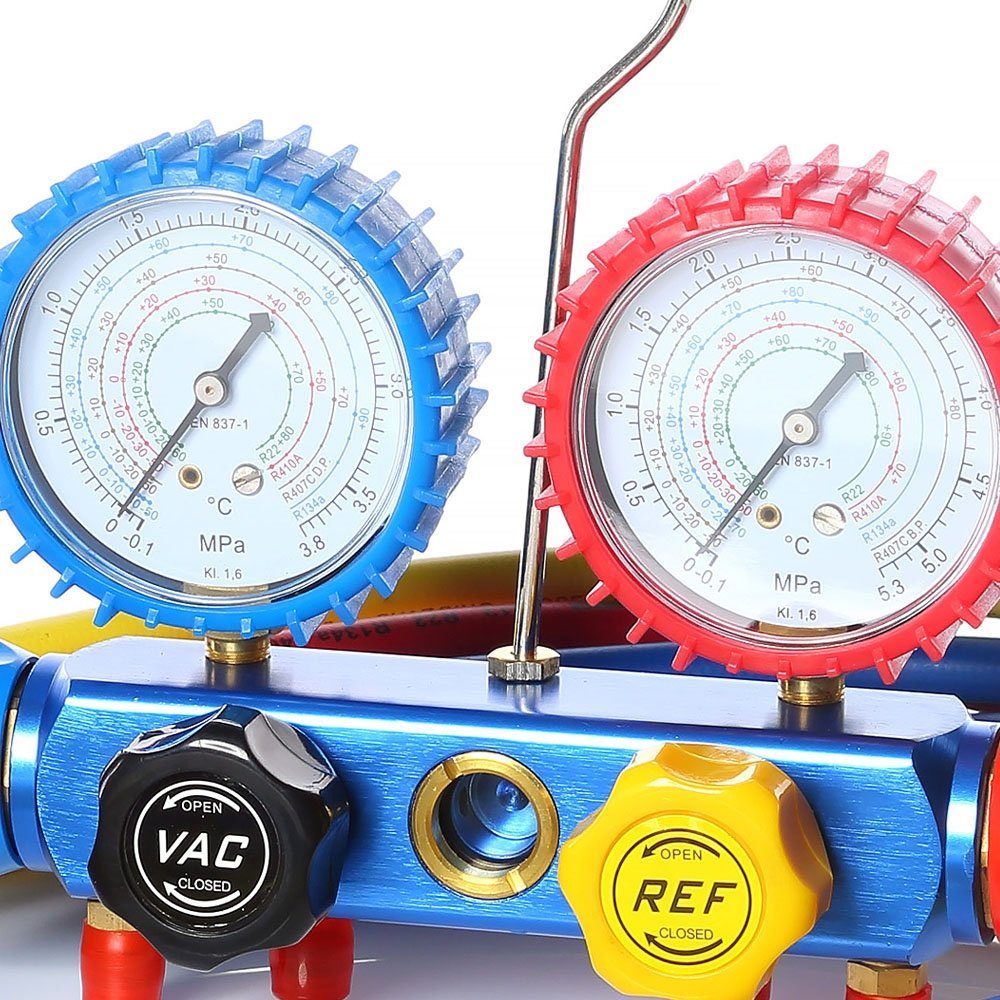 Klimaanlagenschlauch Klima Monteurhilfe 4-Wege R134 R410a R22 R407c KFZ SET 4 Schläuche