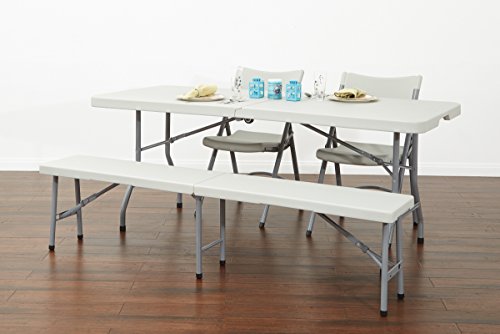 Office Star   Panca pieghevole multiuso in resina, lunghezza 15 m : Casa e cucina