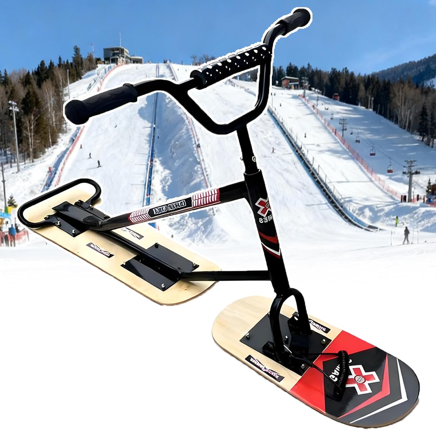 Schneemobil Winter 2026 Mit 360° Drehbaren Hinterskiern Und Verstärktem Rahmen, 150 Kg Tragfähigkeit, Ultimatives All-Terrain-Snowboard/Schlitten Für Jugendliche Und Erwachsene TypeB