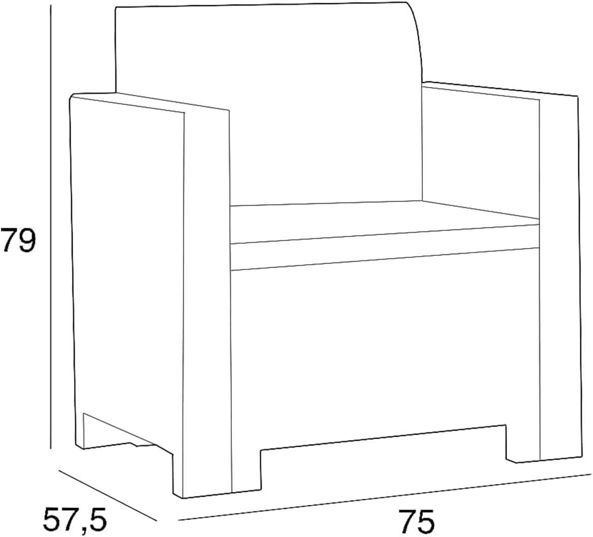 BICA 9067 Nebraska 4-Seater Living Room Set, White, 281 x 155 x 79 cm