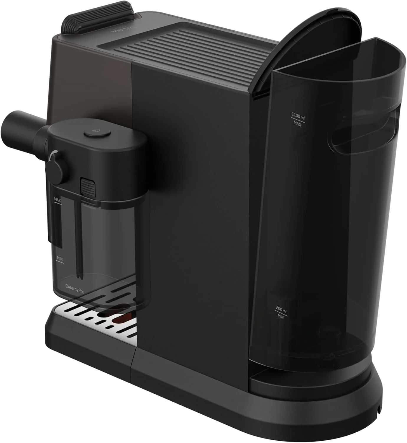GRUNDIG KSM 5330 Espressomachine met ge?ntegreerd melkreservoir, 1628 W vermogen, 15 bar pompdruk, dubbele tuit, kleuren-touchscreen, BrewSense, CreamyPro, donker inox/zwart