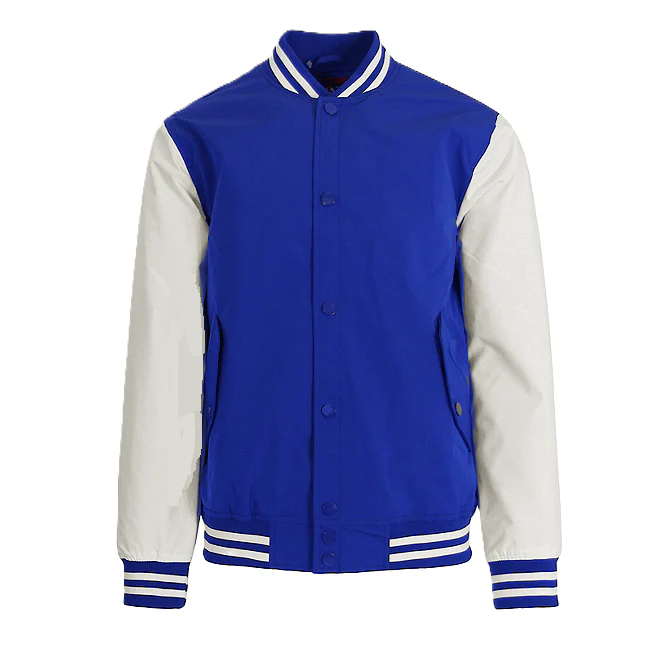 12 Pack Men's Heavyweight Varsity Jacket �C Royal Blue / Cream Sleeves