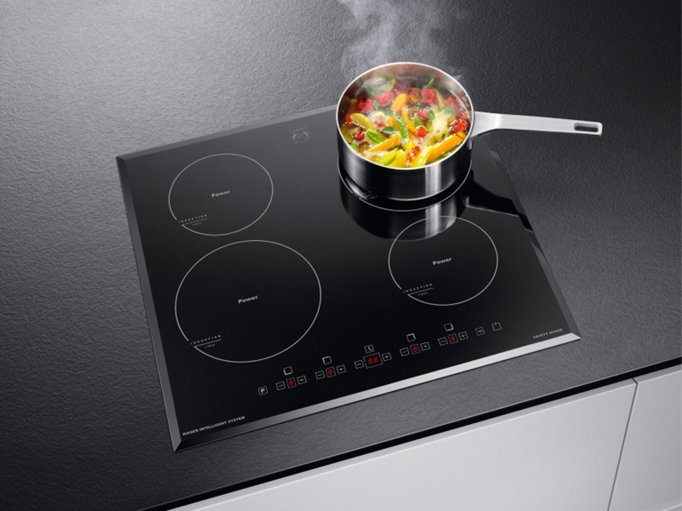 Induktions-Kochfeld Induktionskochfeld 60 cm, Autark,Facettenschliff, Kochfeld 4xQickHeat Kochzonen,Schwarz KCT 6105 FI