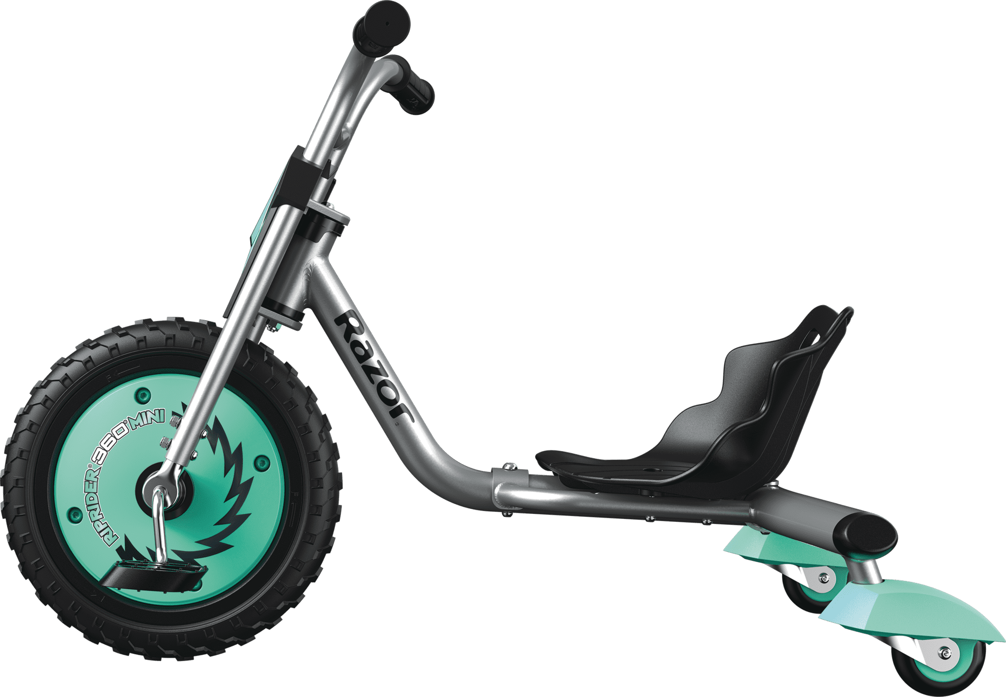 Razor RipRider 360 Mini Tricycle &ndash; Teal, 360&deg; Caster Wheels, Ages 3 , Durable Steel Frame, Easy Drifting