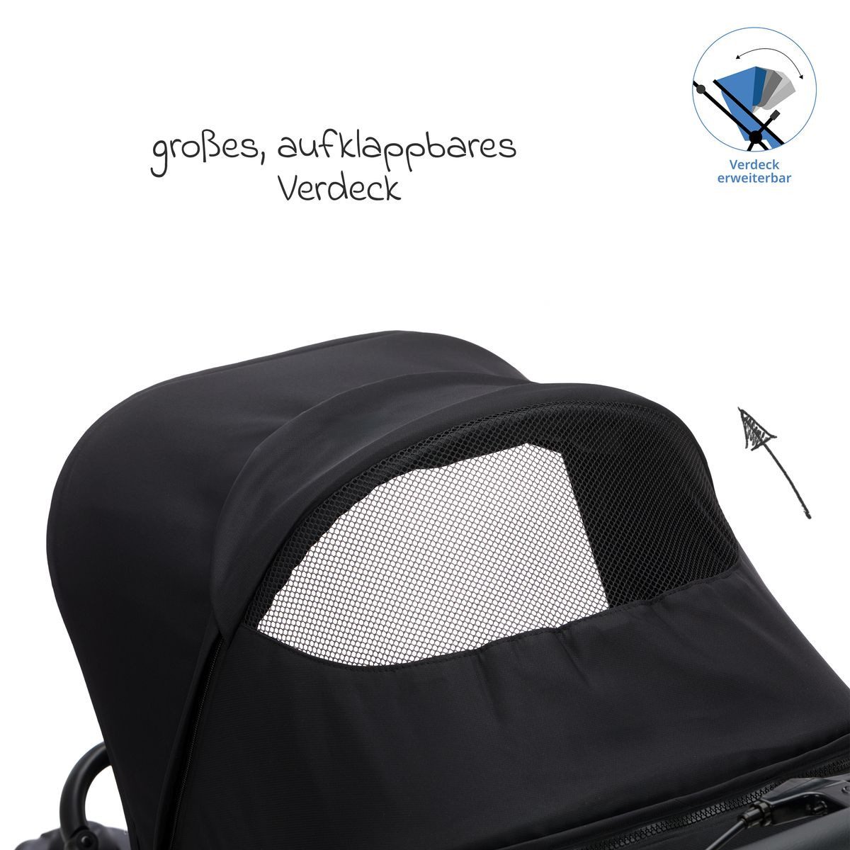 Kombi-Kinderwagen Run - Schwarz Melange