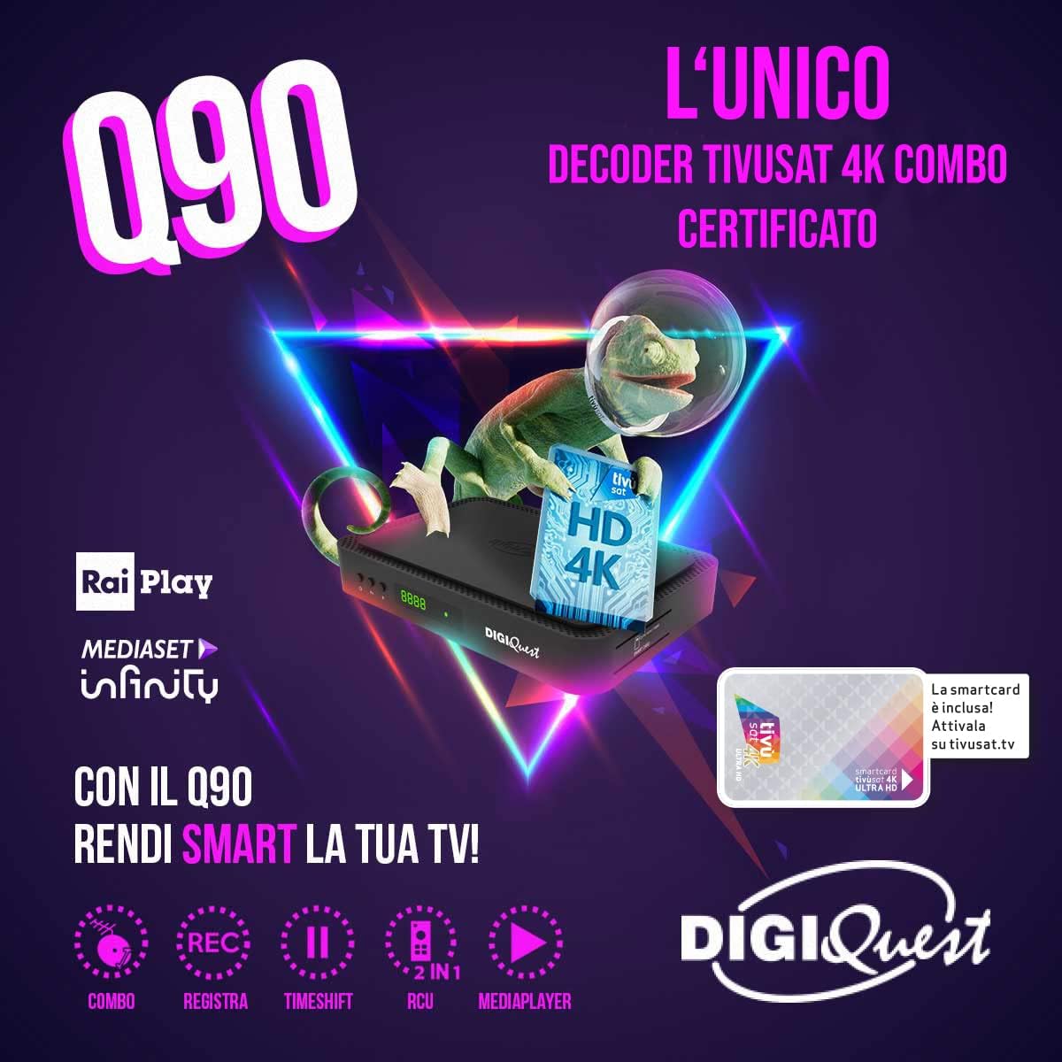 DIGIQUEST Decoder tivùsat COMBO 4K Q90