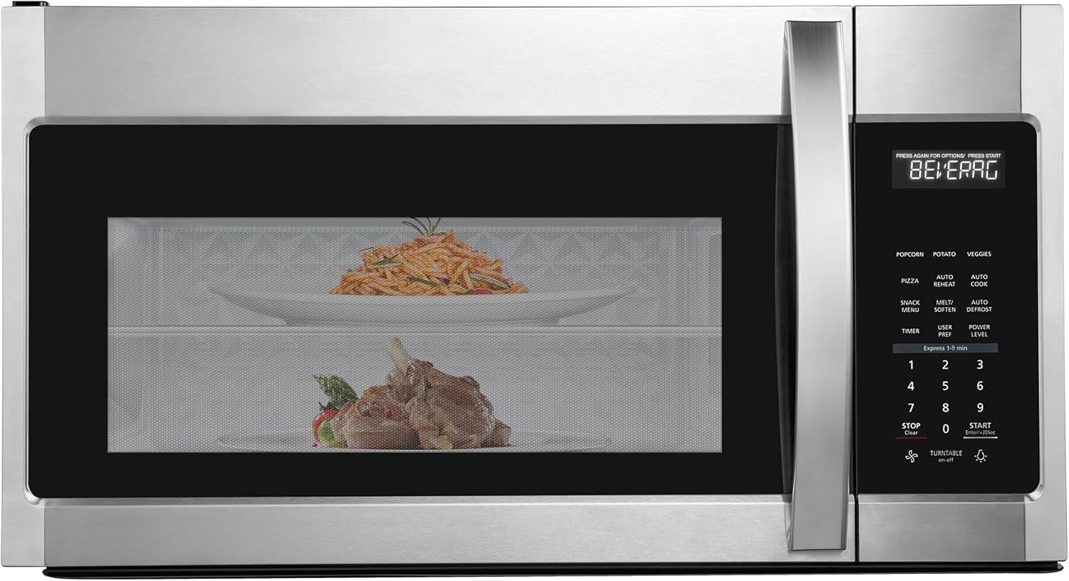 BLACK+DECKER EM044KB19 Over The Range Microwave Oven with One Touch, 1000 Watts, 400 CFM and Auto Cooking, OTR 1.9 Cu.ft