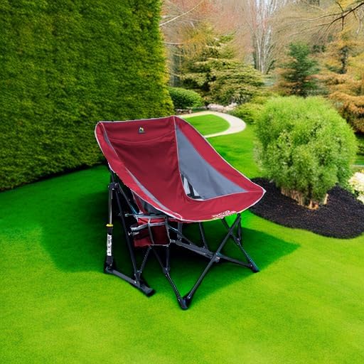 Outdoor Pod Rocker Red Portable Rocking Chair and Camping Chair for Adults