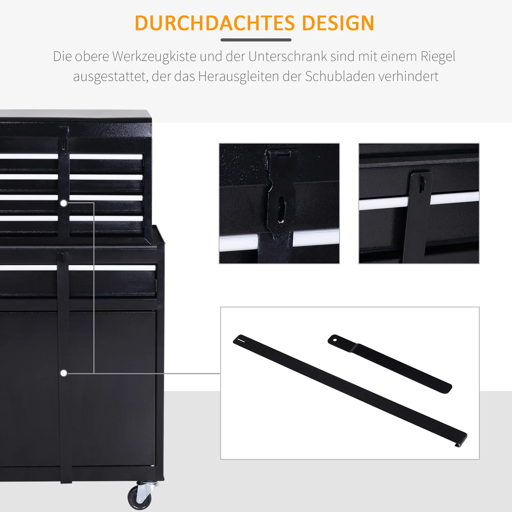 Durhand Werkstattwagen Werkzeugschrank rollbar viel Stauraum