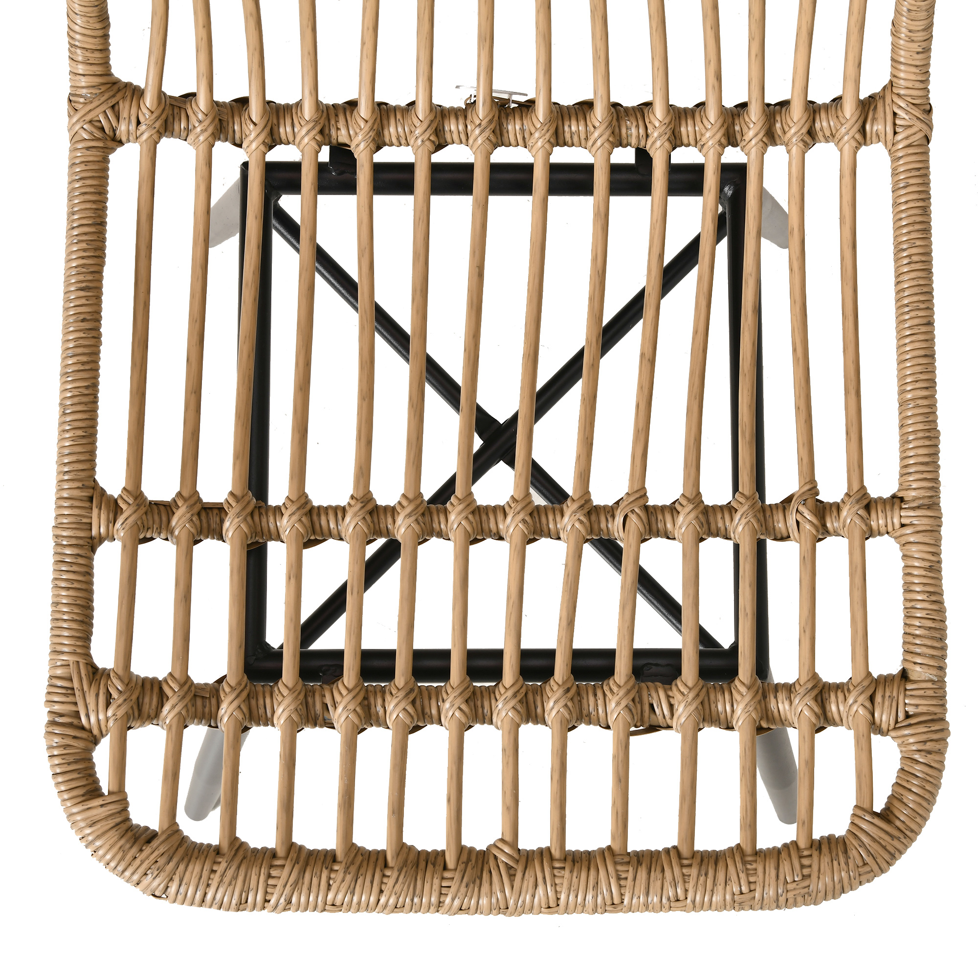 Outsunny 5-delige Polyrattan tuinmeubelset, eettafel met 4 stoelen, tuinmeubel met bijzettafel, tuinset, buiten, metaal, naturel
