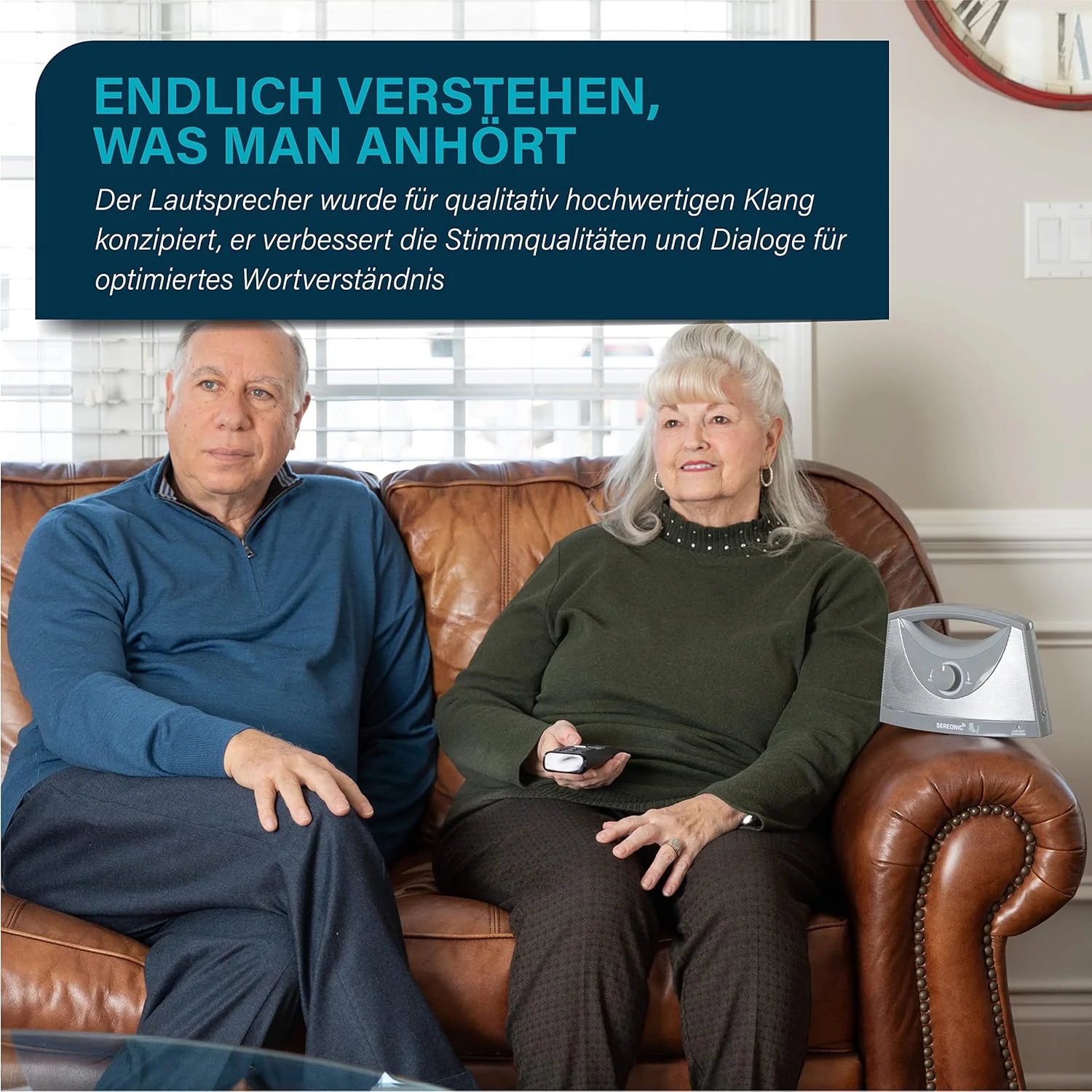 SEREONIC Draagbare Draadloze TV Luidsprekers voor Smart TV �C Ideale Luidspreker voor Televisies zonder Dreunend Geluid �C Draadloze TV Luidspreker voor Slechthorenden en Senioren �C Bereik 30 m