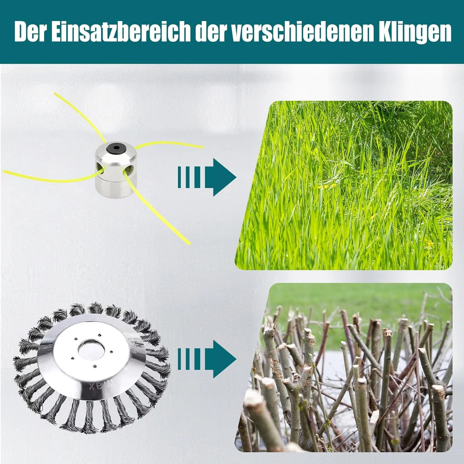 Accu grastrimmer met 2 accu's, 16000mAh/21V 1000W borstelloze accu bosmaaier, maaibreedte 30cm, multifunctionele accu graskantensnijder voor gazon tuin snoeien - E-Edge
