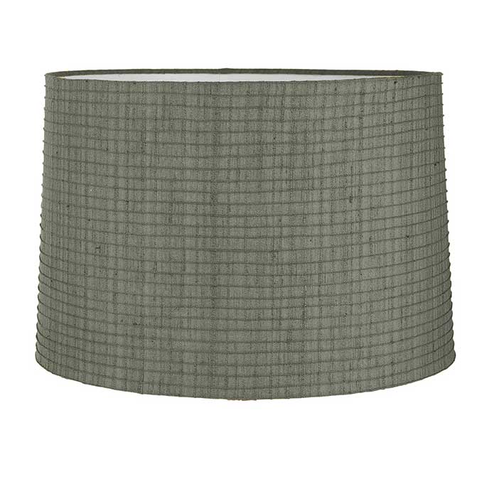 Tapered Lampshade �C Ribbed Cotton in Soft Green | 36cm x 39cm x 26cm